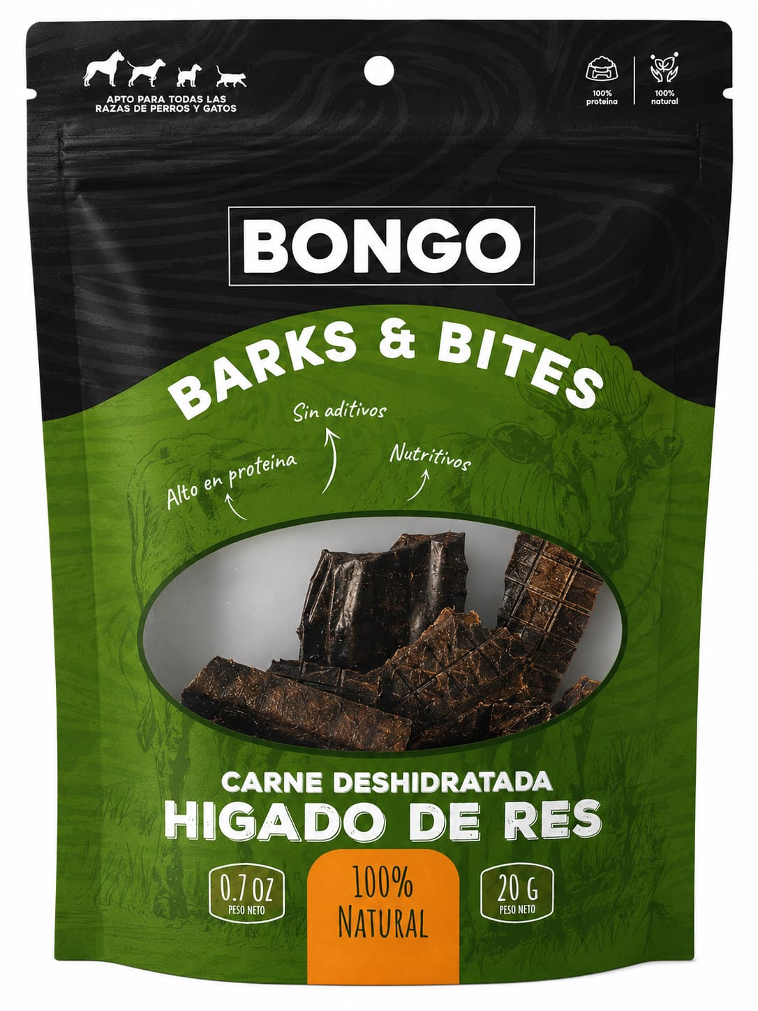 Bongo Hígado de Res Deshidratado para Perro