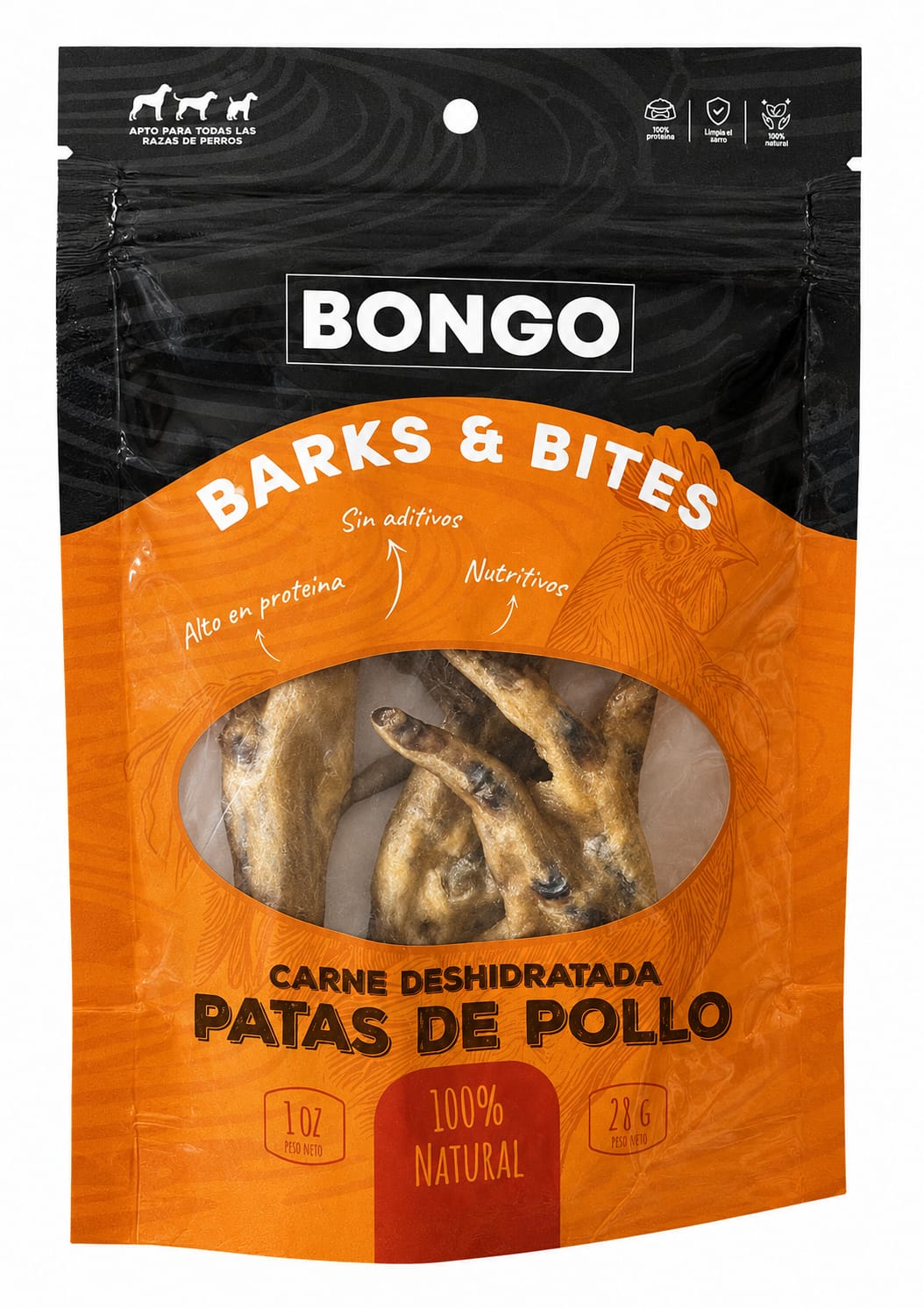 Bongo Patitas de Pollo Deshidratadas para Perro