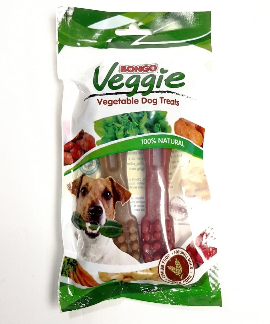 Bongo Veggie Hueso Cepillo para Perro - 2 unidades