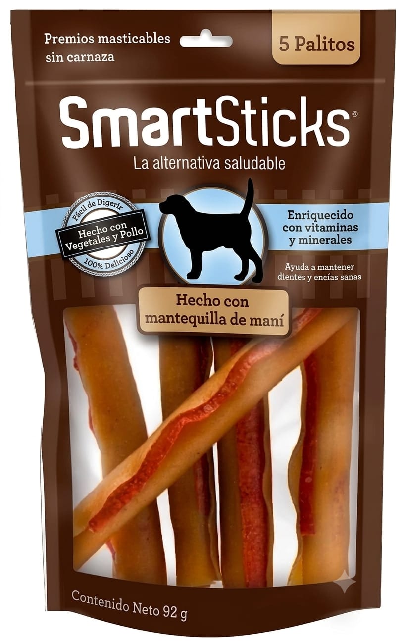 SmartBones Palitos de Mantequilla de Maní para Perro - 5 unidades