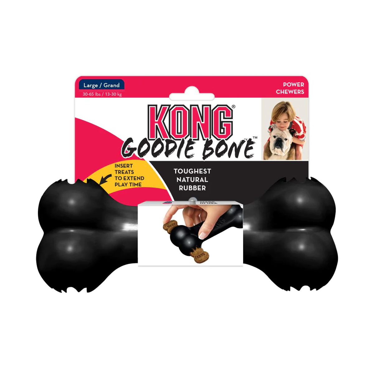 KONG Hueso para Treats Color Negro para Perro