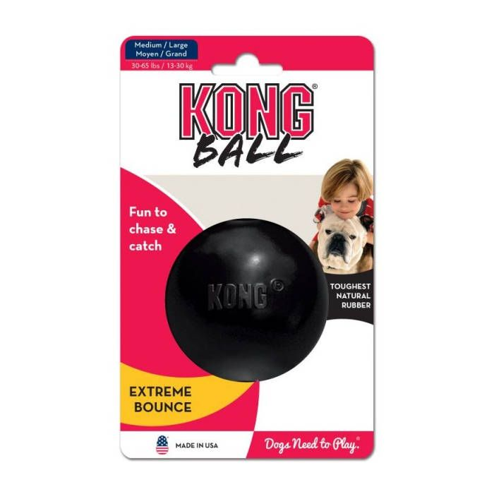 KONG Pelota Extreme Negra para Perro Talla M/L