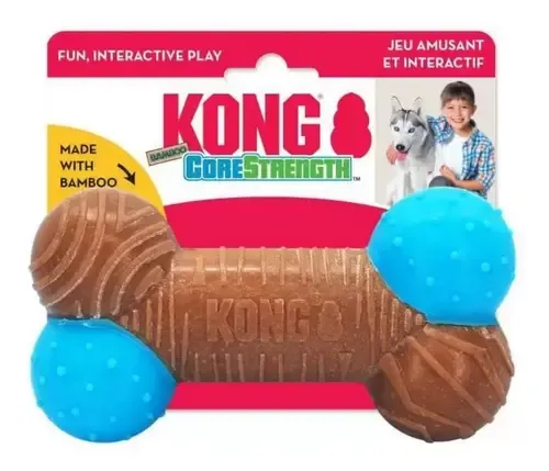 KONG Hueso de Textura con Bambú para Perro Talla S/M