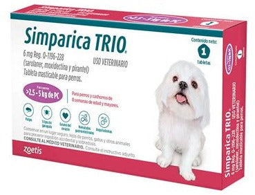 Simparica Trio para Perro - 2.5-5 kg - 6 mg