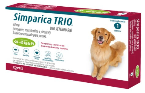 Simparica Trio para Perro - 20-40 kg - 48 mg