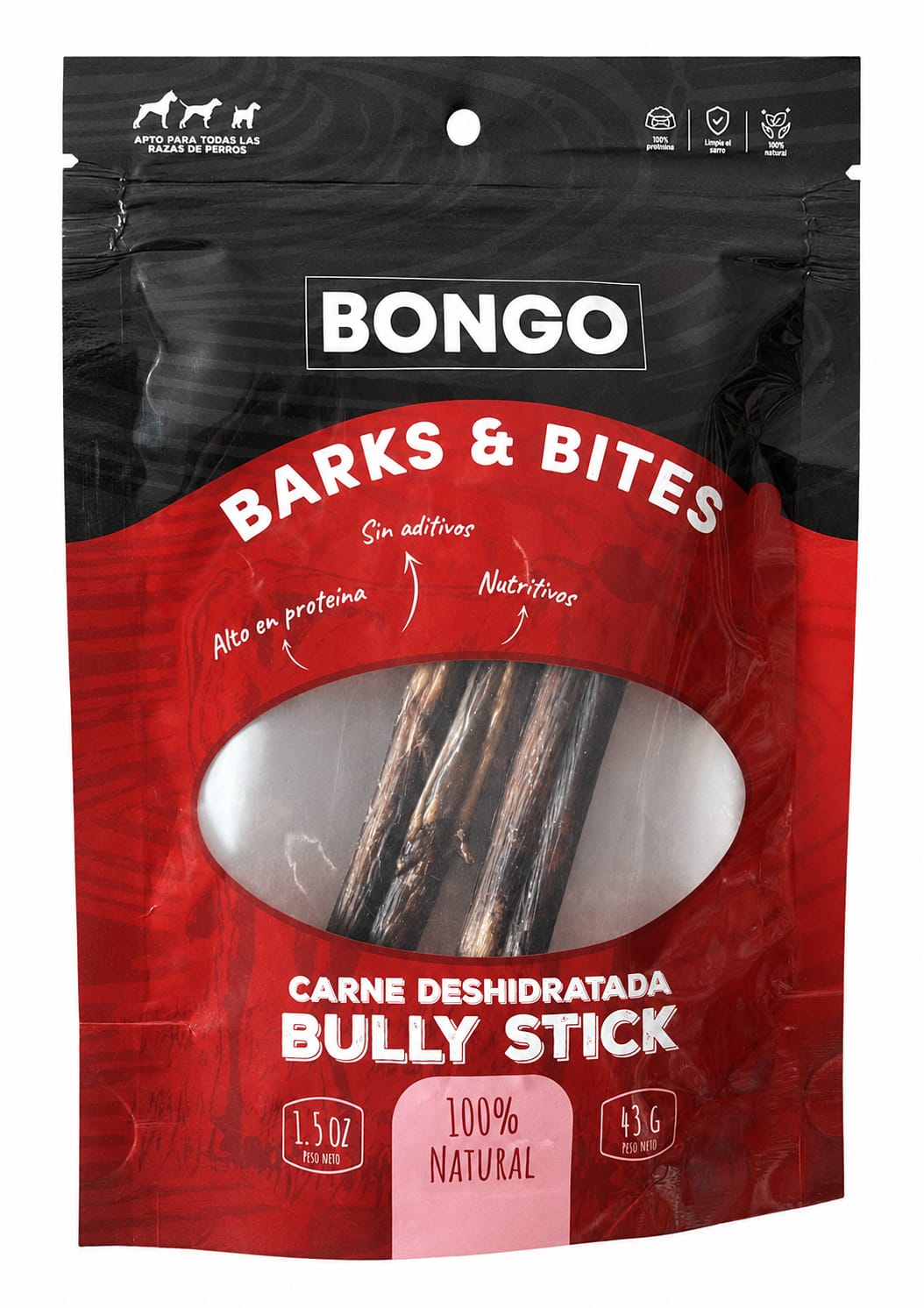Bongo Bully Stick Deshidratado para Perro