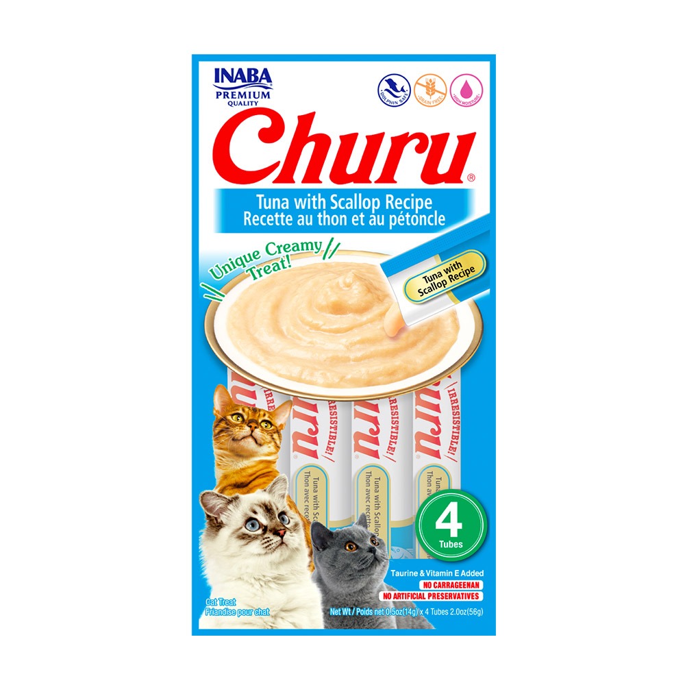 Churu Snack Cremoso de Atún con Vieiras para Gato - 4 unidades