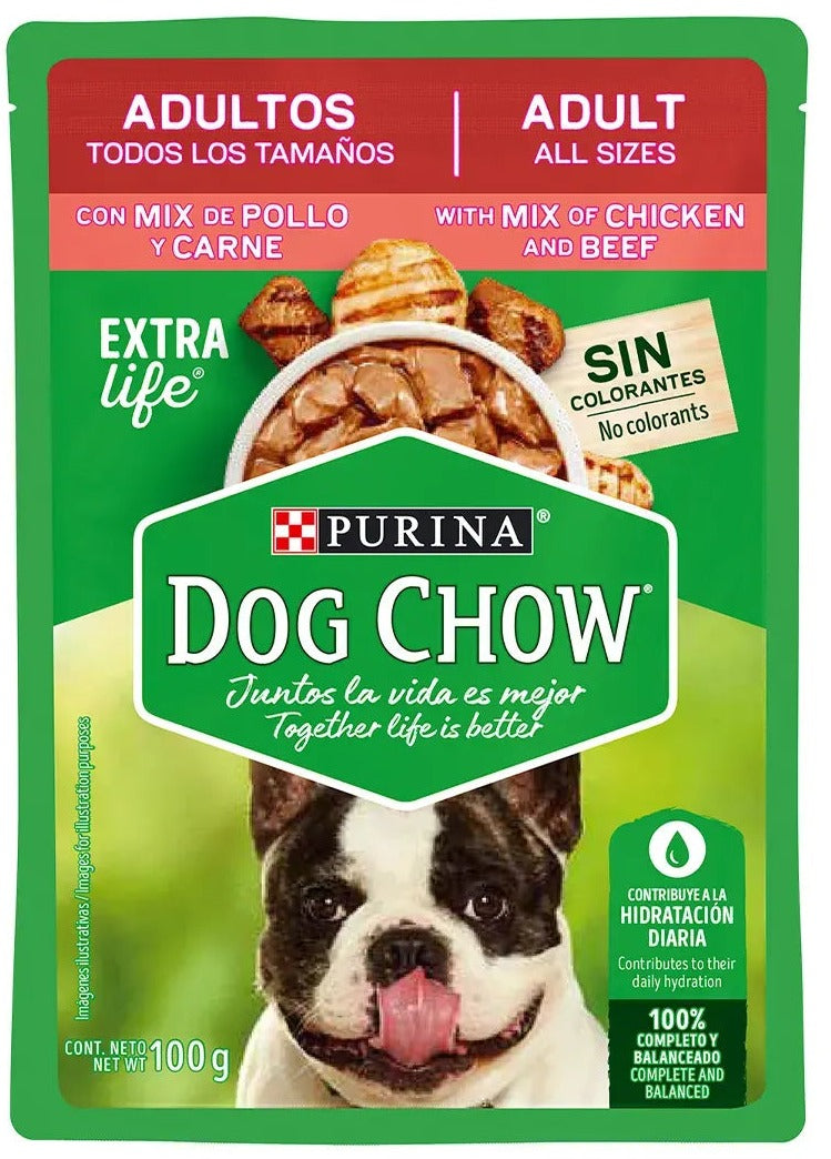 Dog Chow Alimento Húmedo de Pollo y Carne para Perro Adulto