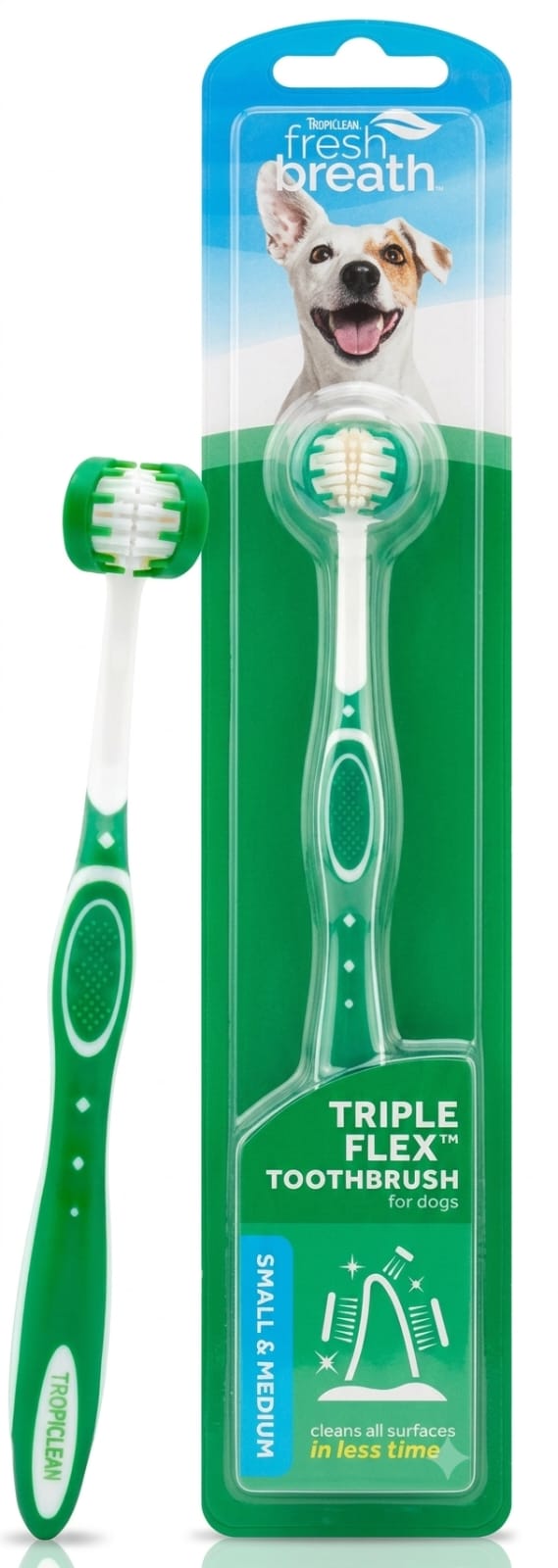 Fresh Breath Cepillo Triple Flexible para Cuidado Dental de Perro - S/M