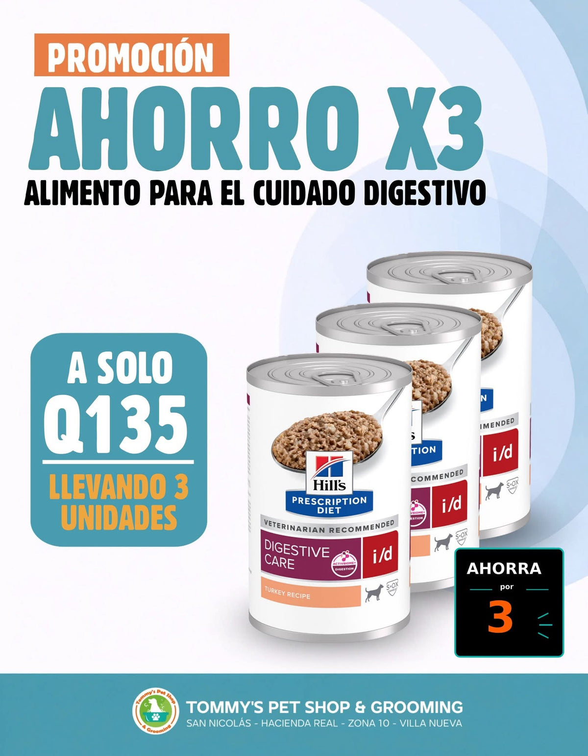 Ahorro x3 Hill's I/D Alimento Húmedo de Pavo para Perro - 13 oz