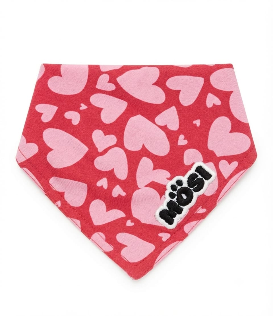 Mosi Bandana para Perro Corazones Rosados